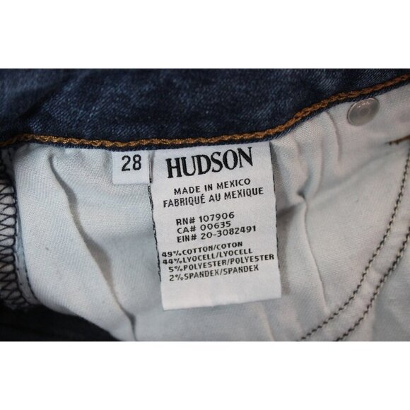 Hudson Jeans Size 28 Bacara Straight Leg Flood Rolled Cuff Flap Pockets Stretch - Picture 11 of 12